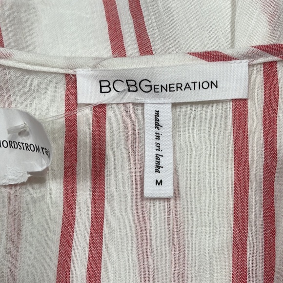 BCBG Tie-Front Striped Romper - Picture 5 of 6